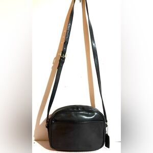 Coach vintage black leather crossbody handbag